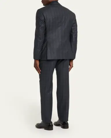 Giorgio Armani Men's Blurred Plaid G Line Two-Piece Suit | Thumbnail 3 Giorgio Armani Men's Blurred Plaid G Line Two-Piece Suit | Thumbnail 3