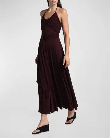 Alaïa Draped Halter Backless Gown | Thumbnail 4
