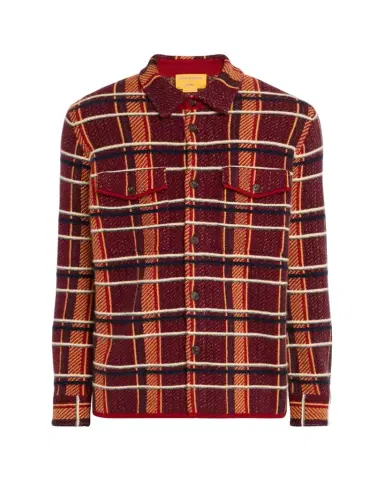 Guest in Residence Men's Windowpane Cashmere Work Shirt | Thumbnail 1