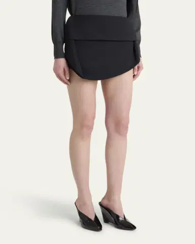 FERRAGAMO Wool Faille Micro Skirt | Thumbnail 4