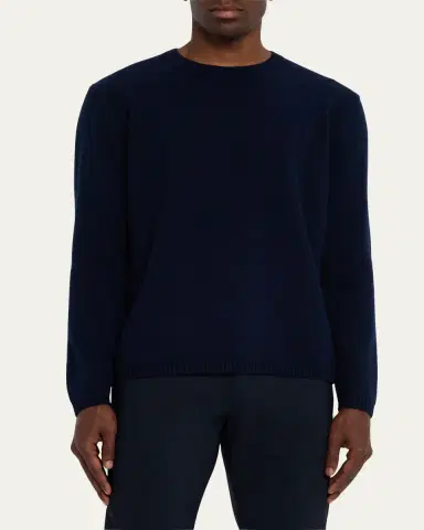 Bergdorf Goodman Men's Cashmere Crewneck Sweater | Thumbnail 8