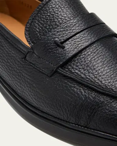 Bergdorf Goodman Men's Deerskin Flex-Sole Penny Loafers | Thumbnail 5