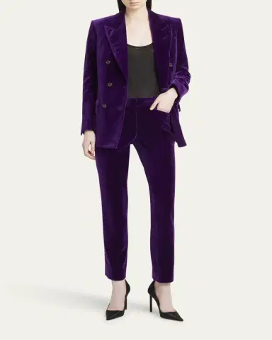 TOM FORD Velvet Slim-Leg Ankle Cigarette Trousers | Thumbnail 2 TOM FORD Velvet Slim-Leg Ankle Cigarette Trousers | Thumbnail 2