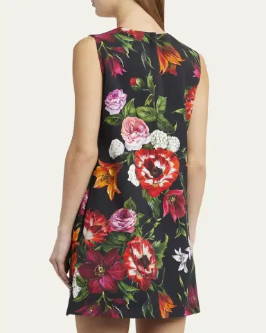 Dolce & Gabbana Floral-Print Sleeveless Mini Shift Dress | Thumbnail 3 Dolce & Gabbana Floral-Print Sleeveless Mini Shift Dress | Thumbnail 3