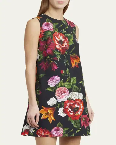 Dolce & Gabbana Floral-Print Sleeveless Mini Shift Dress | Thumbnail 4 Dolce & Gabbana Floral-Print Sleeveless Mini Shift Dress | Thumbnail 4