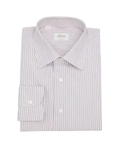 Brioni Men's Giza 87 Cotton Multi-Stripe Dress Shirt | Thumbnail 1 Brioni Men's Giza 87 Cotton Multi-Stripe Dress Shirt | Thumbnail 1