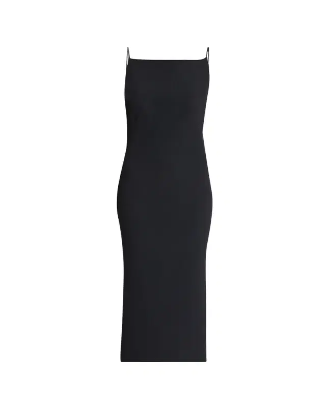 Square-Neck Sleeveless Midi Dress