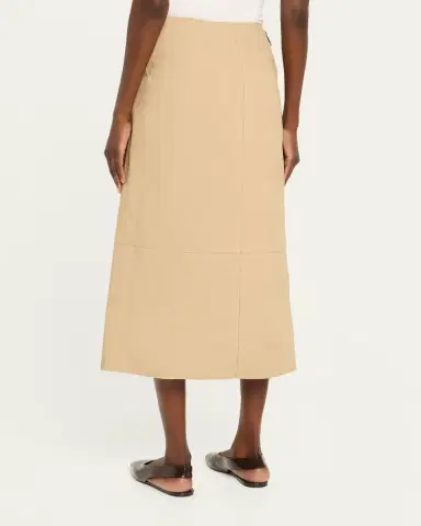 Brandon Maxwell Avery Side-Zip Midi Skirt | Thumbnail 3