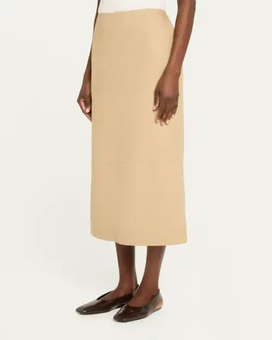 Brandon Maxwell Avery Side-Zip Midi Skirt | Thumbnail 4