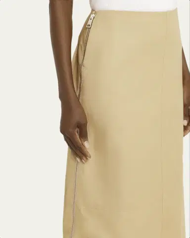 Brandon Maxwell Avery Side-Zip Midi Skirt | Thumbnail 5