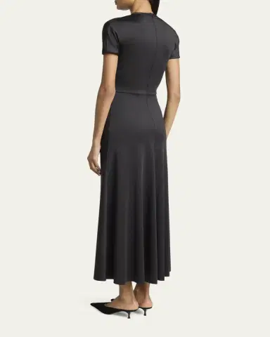 Victoria Beckham Gathered Drop-Waist Midi T-Shirt Dress | Thumbnail 3 Victoria Beckham Gathered Drop-Waist Midi T-Shirt Dress | Thumbnail 3