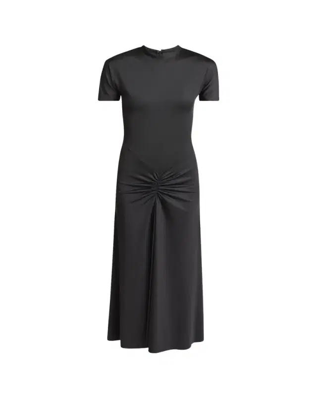 Victoria Beckham Gathered Drop-Waist Midi T-Shirt Dress