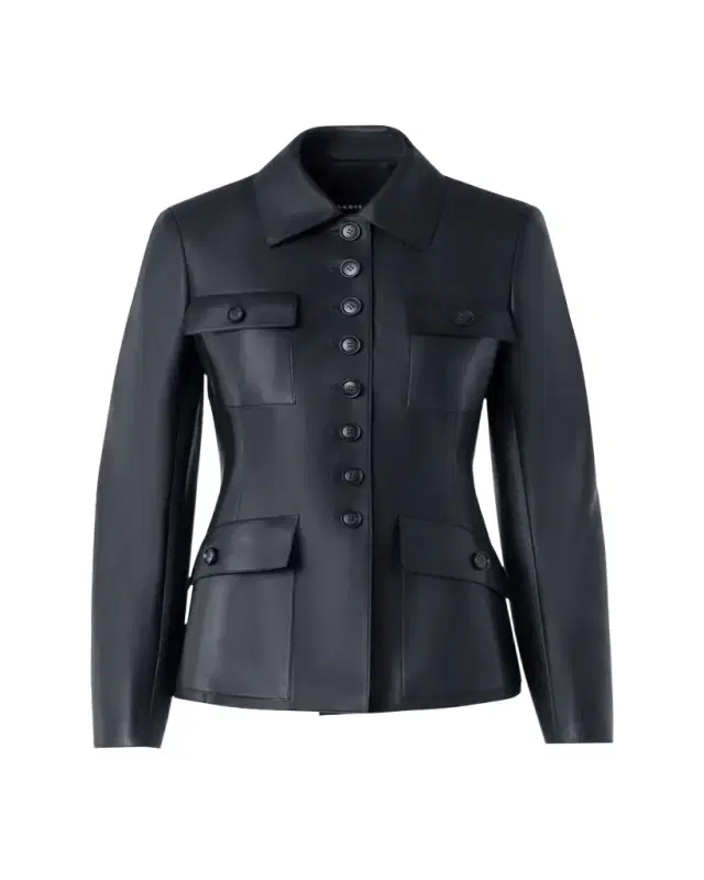 Delia Nappa Leather Fitted Jacket