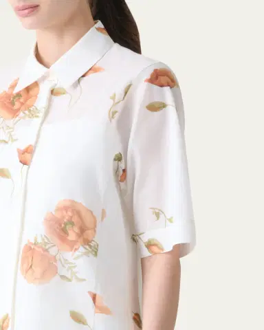 Akris Anemone Print Cotton Voile Blouse | Thumbnail 5