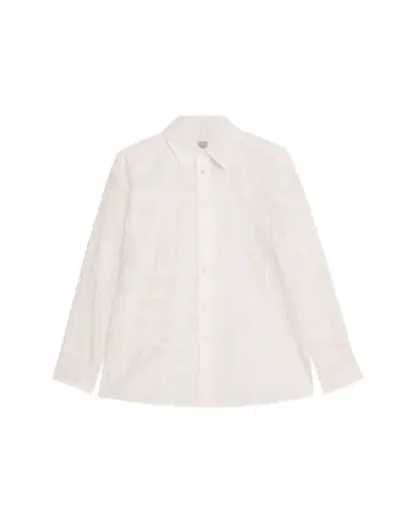 Toteme Monogram Crochet Embroidered Classic Shirt | Thumbnail 1 Toteme Monogram Crochet Embroidered Classic Shirt | Thumbnail 1