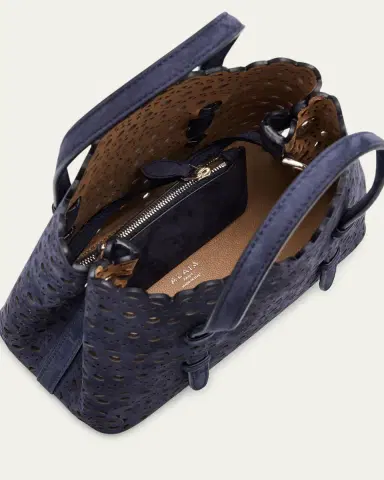 Alaïa Mina 20 Top-Handle Bag in Perforated Suede | Thumbnail 8 Alaïa Mina 20 Top-Handle Bag in Perforated Suede | Thumbnail 8