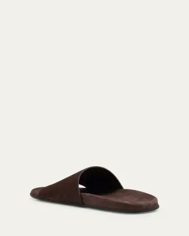 THE ROW Hugh Suede Flat Slide Sandals | Thumbnail 4