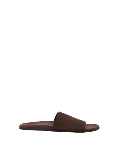 THE ROW Hugh Suede Flat Slide Sandals | Thumbnail 1