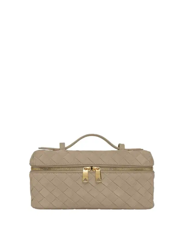 Bottega Veneta Bang Bang Vanity Intrecciato Suede Crossbody Bag
