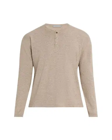Bergdorf Goodman Men's Cashmere and Linen Henley Sweater | Thumbnail 1