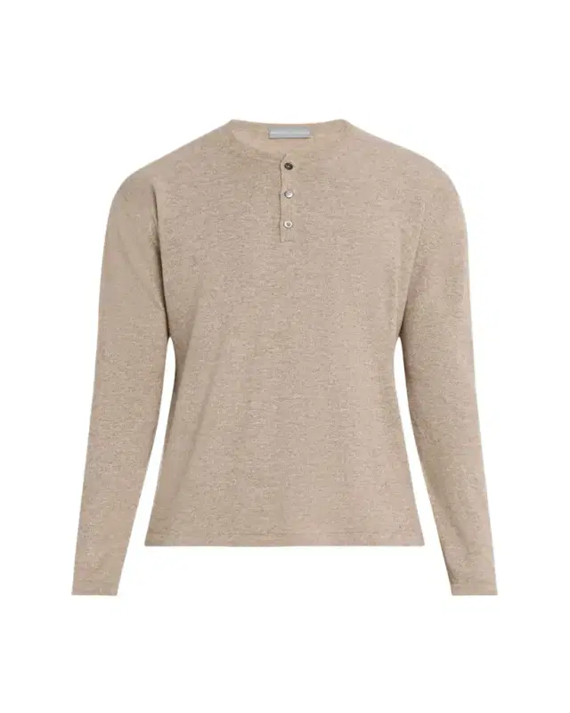 Men's Cashmere and Linen Henley Sweater