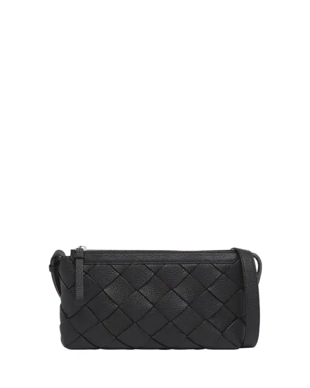 Bottega Veneta Men's Diago Zip Intreccio Taurillon Messenger Bag