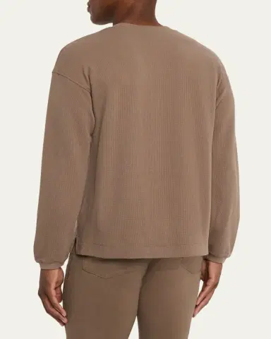 Frame Men's Cotton Waffle Textured Long-Sleeve T-Shirt | Thumbnail 3