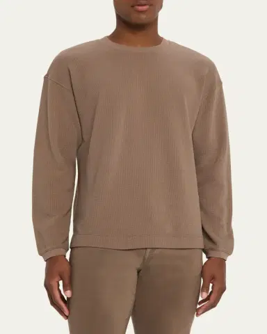 Frame Men's Cotton Waffle Textured Long-Sleeve T-Shirt | Thumbnail 4