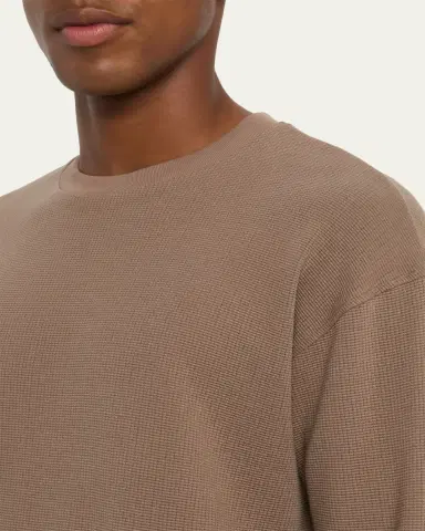 Frame Men's Cotton Waffle Textured Long-Sleeve T-Shirt | Thumbnail 5