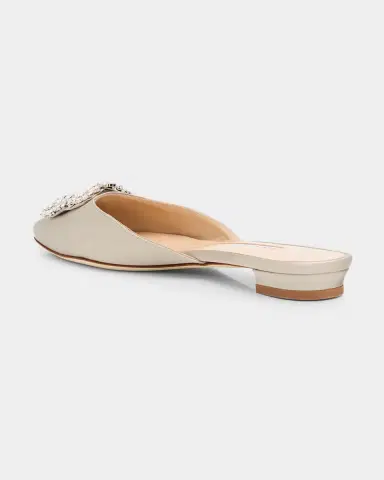 Manolo Blahnik Hangisi Satin Ballerina Flats | Thumbnail 3