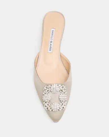 Manolo Blahnik Hangisi Satin Ballerina Flats | Thumbnail 5