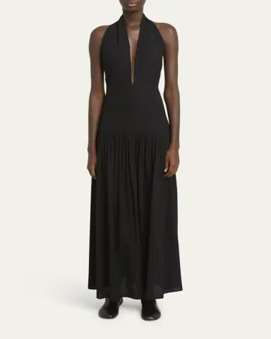 Proenza Schouler Tala Halter Viscose Georgette Dress | Thumbnail 2 Proenza Schouler Tala Halter Viscose Georgette Dress | Thumbnail 2
