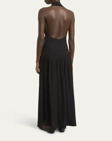 Proenza Schouler Tala Halter Viscose Georgette Dress | Thumbnail 3 Proenza Schouler Tala Halter Viscose Georgette Dress | Thumbnail 3