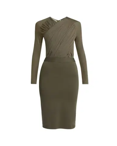 Giorgio Armani Ruched Jersey Long-Sleeve Midi Dress | Thumbnail 1 Giorgio Armani Ruched Jersey Long-Sleeve Midi Dress | Thumbnail 1