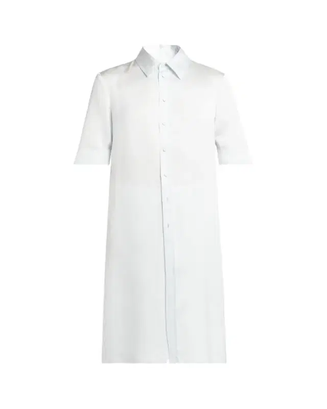 Jil Sander Short-Sleeve Long Fitted Button-Down Shirt
