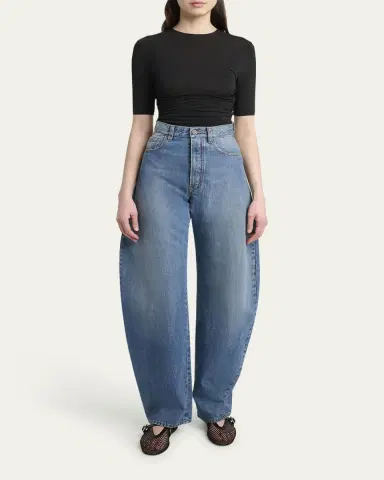 ALAÏA Ruched Short-Sleeve Top | Thumbnail 2