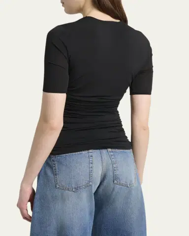 ALAÏA Ruched Short-Sleeve Top | Thumbnail 3