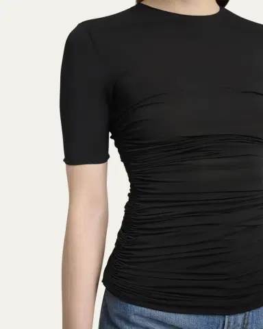 ALAÏA Ruched Short-Sleeve Top | Thumbnail 5