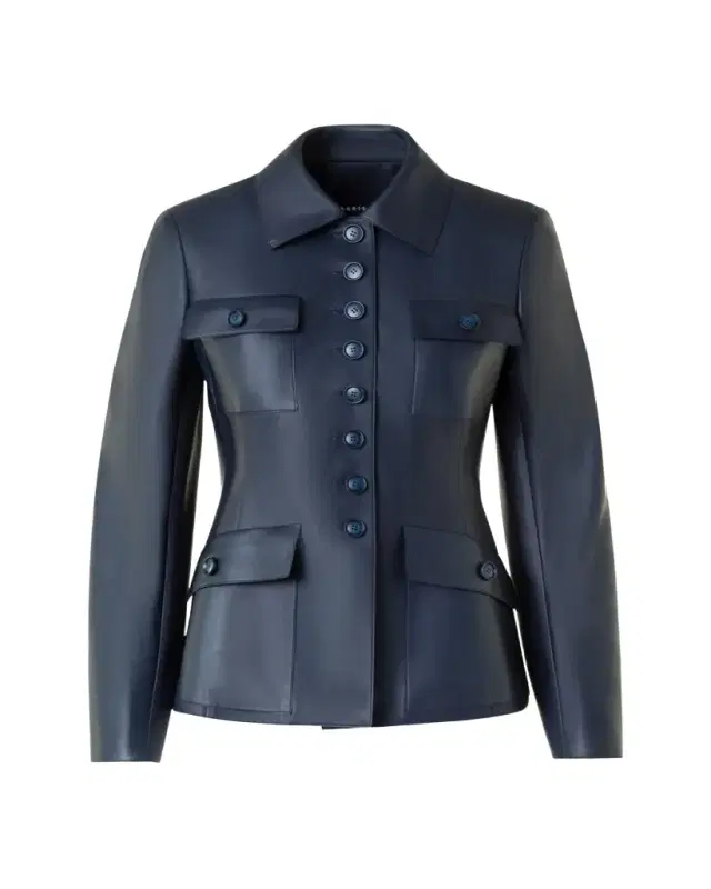 Delia Nappa Leather Fitted Jacket