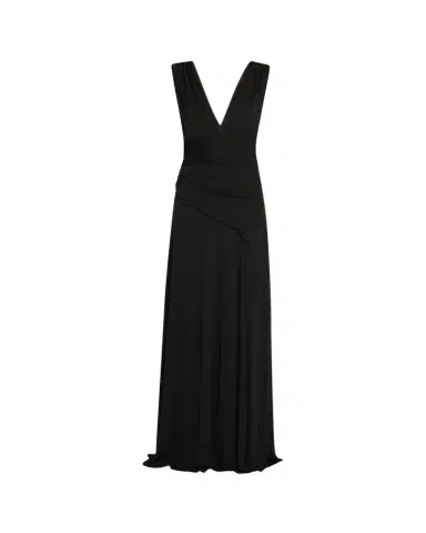 Halston Alessia Plunging Draped Matte Jersey Gown | Thumbnail 1