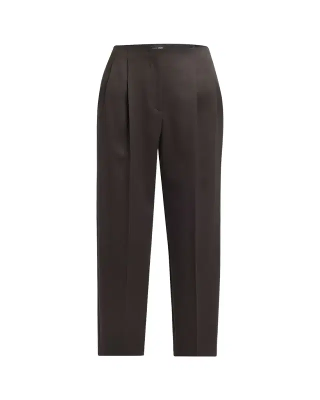 Giorgio Armani Pleated Wool Straight-Leg Ankle Trousers