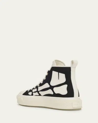 AMIRI Men's Skel Court Canvas and Leather High-Top Sneakers | Thumbnail 4