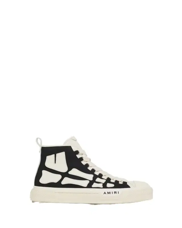 Amiri Men's Skel Court Canvas and Leather High-Top Sneakers