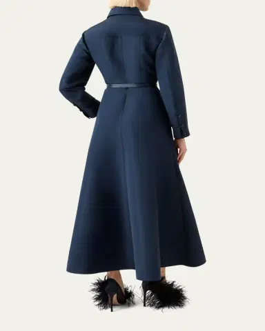 Akris Ottoman Silk Belted A-Line Midi Shirtdress | Thumbnail 3