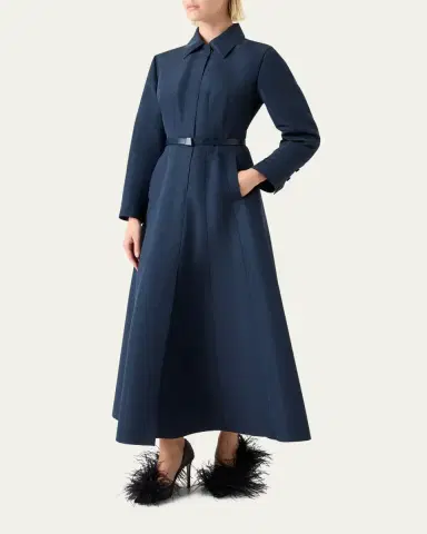 Akris Ottoman Silk Belted A-Line Midi Shirtdress | Thumbnail 4