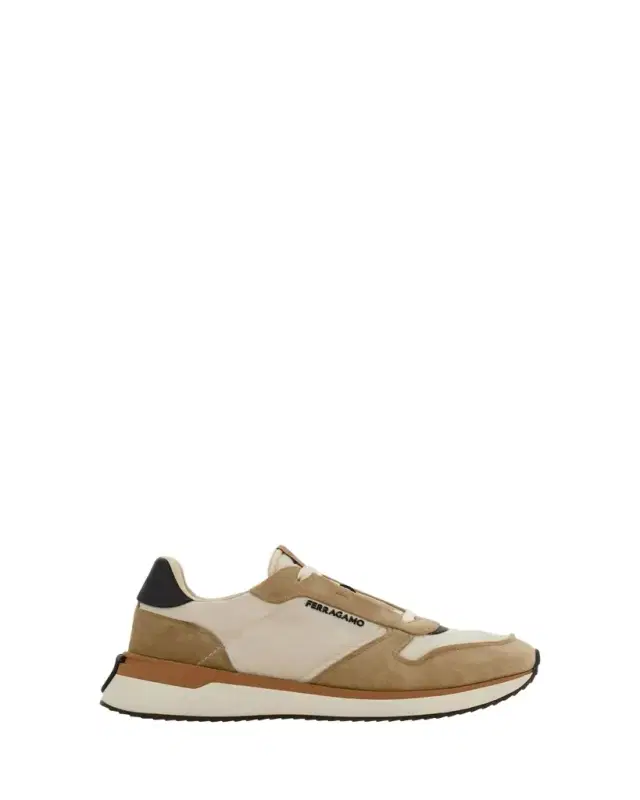 Ferragamo Men's Atlantic Fabric and Suede Runner Sneakers