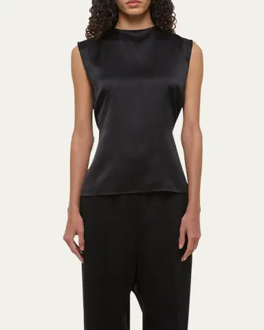 Helmut Lang Sleeveless Draped Silk Scarf Top | Thumbnail 2