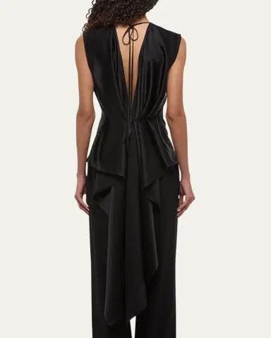 Helmut Lang Sleeveless Draped Silk Scarf Top | Thumbnail 3