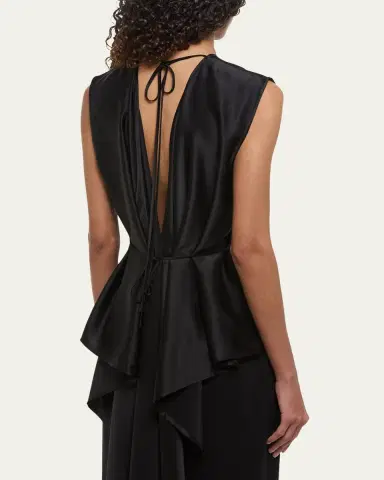Helmut Lang Sleeveless Draped Silk Scarf Top | Thumbnail 4