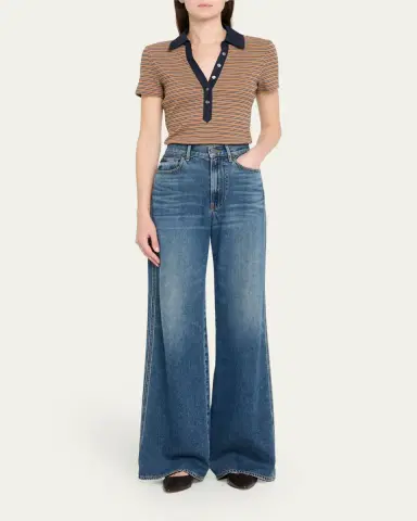 Veronica Beard Kasey Mid-Rise Wide-Leg Jeans | Thumbnail 2 Veronica Beard Kasey Mid-Rise Wide-Leg Jeans | Thumbnail 2